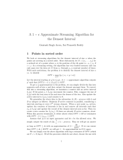 A 1 &minus; &isin; Approximate Streaming Algorithm for the Densest Interval