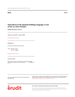 Naturalness in the Spanish Dubbing Language: a Case of