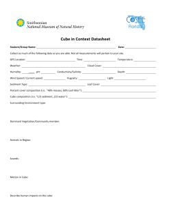 Cube in Context Datasheet