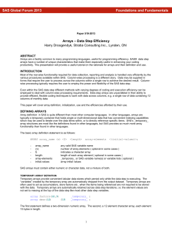 519-2013: Arrays - Data Step Efficiency