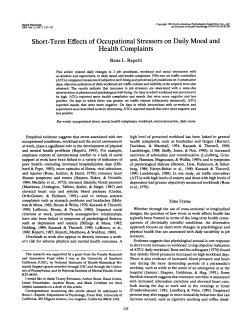 Short-Term Effects of Occupational Stressors on