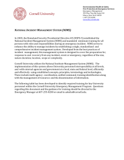 In 2003, the Homeland Security Presidential Directive #5 (HSPD‐5