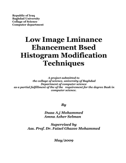 Low Image Lminance Ehancement Bsed Histogram Modification