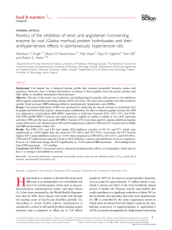 Kinetics of the inhibition of renin and angiotensin I
