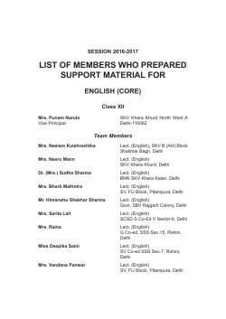 LIST OF MEMBERS WHO PREPARED SUPPORT MATERIAL FOR