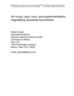 Art music, jazz, race, and experimentalism: negotiating perceived