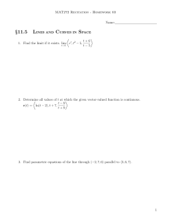 MAT272 Recitation - Homework 03 Name: 1. Find the limit if it exists