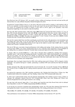 Ross Haywood - Victorian Race Walking Club