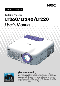 LT260/LT240/LT220 User`s Manual