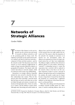 Networks of Strategic Alliances