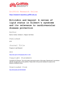 Bilirubin and beyond - Griffith Research Online