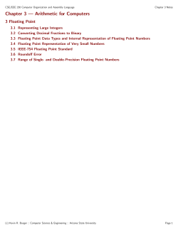 Chapter 3 — Arithmetic for Computers