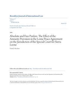 Absolute and Free Pardon: The Effect of the Amnesty Provision in