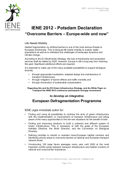 IENE 2012 Potsdam declaration