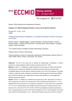 Changing epidemiology of shigellosis in a paediatric population of