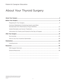About Your Thyroid Surgery - Memorial Sloan Kettering Cancer Center