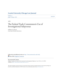 The Federal Trade Commission`s Use of