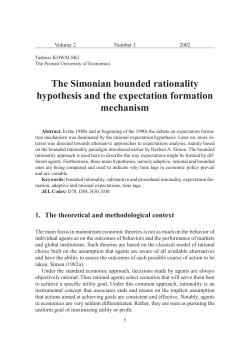 The Simonian bounded rationality hypothesis and the expectation