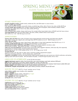 spring menu - Bakers` Best Catering