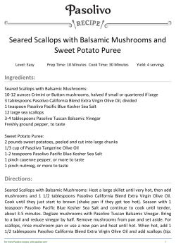 Seared Scallops with Balsamic Mushrooms and Sweet Potato Puree