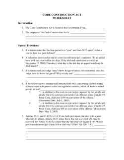 code construction act - Texas Municipal Courts Education Center