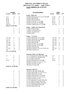 FC16 Final Aquatics Schedule