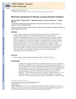 Molecular Mechanisms of Disease