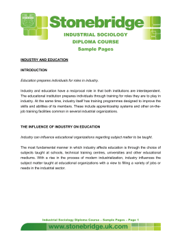 INDUSTRIAL SOCIOLOGY DIPLOMA COURSE Sample Pages