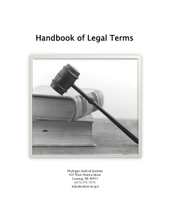 Handbook of Legal Terms - Michigan Judicial Institute