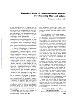 Theoretical Basis of Indicator-Dilution Methods For Measuring Flow