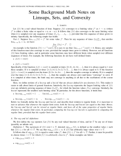 Some Background Math Notes on Limsups, Sets, and Convexity
