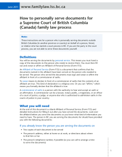 How to personally serve documents for a Supreme Court of British