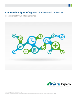 PYA Leadership Briefing: Hospital Network Alliances