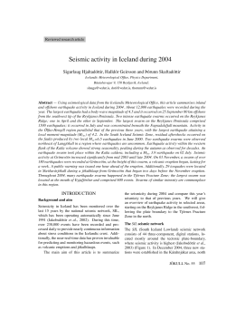 Seismic activity in Iceland during 2004