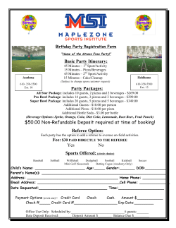 Birthday Party Form - Maplezone Sports Institute