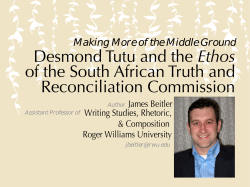 Desmond Tutu and the Ethos of the South African Truth and
