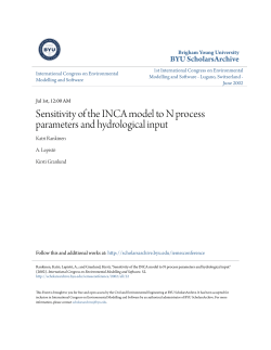 Sensitivity of the INCA model to N process parameters and