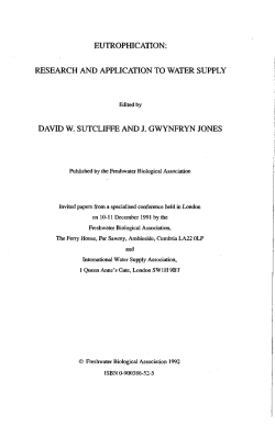EUTROPHICATION: RESEARCH AND APPLICATION