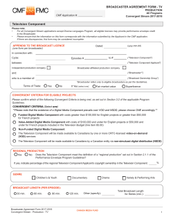 Broadcaster Agreement Form: TV