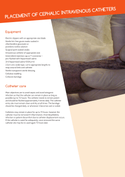 placement of cephalic intravenous catheters