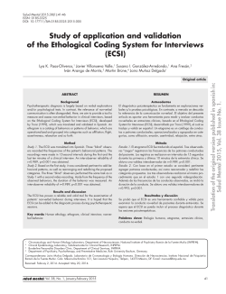 Study of the application and validation of the Ethological Coding