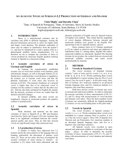 An Acoustic Study of Stress in L2 Production of German and Spanish