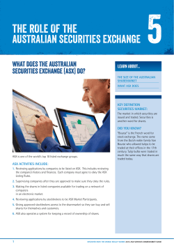 the role of the australian securities exchange