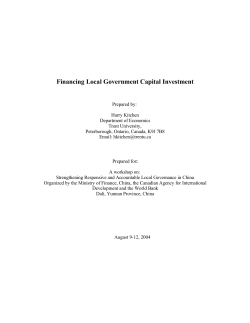 Financing Local Government Capital Investment