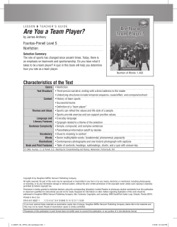 Are You a Team Player? - Houghton Mifflin Harcourt