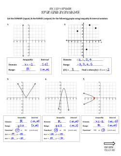 Domain, Range and end behavior