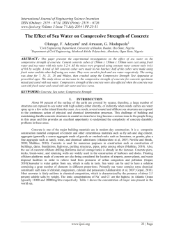 The Effect of Sea Water on Compressive Strength of Concrete (PDF