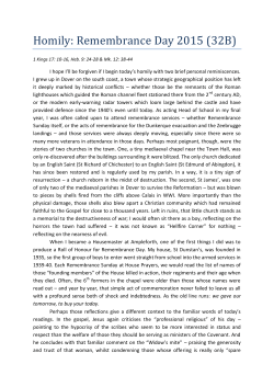 Homily: Remembrance Day 2015 (32B)