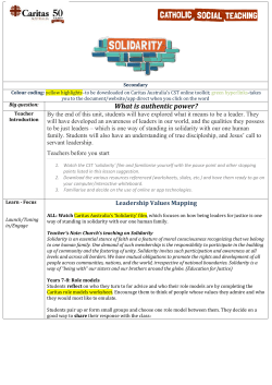 Solidarity - Secondary Learning Experience