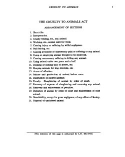 The Cruelty to Animals Act